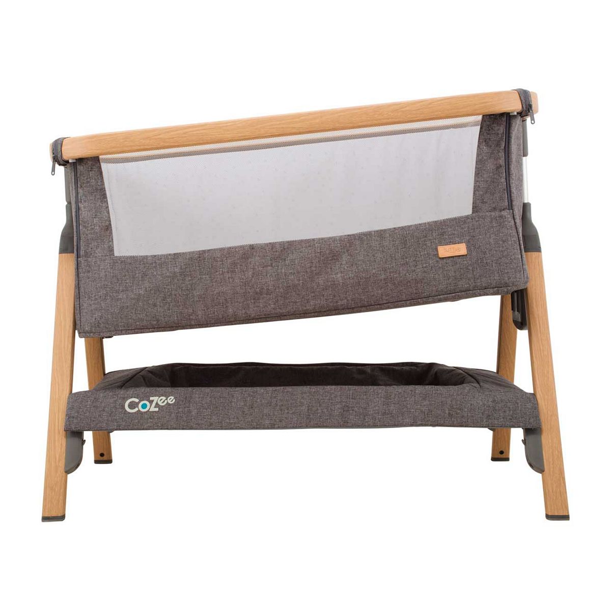 Tutti Bambini Cozee Bedside Crib Oak & Charcoal
