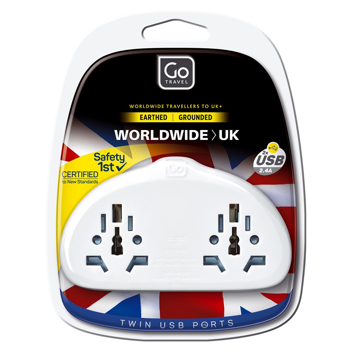 Go Travel World-Uk Adaptor Duo + Usb