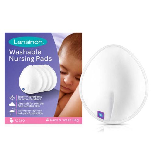 Lansinoh Washable Nursing Pads - Pack of 4, White