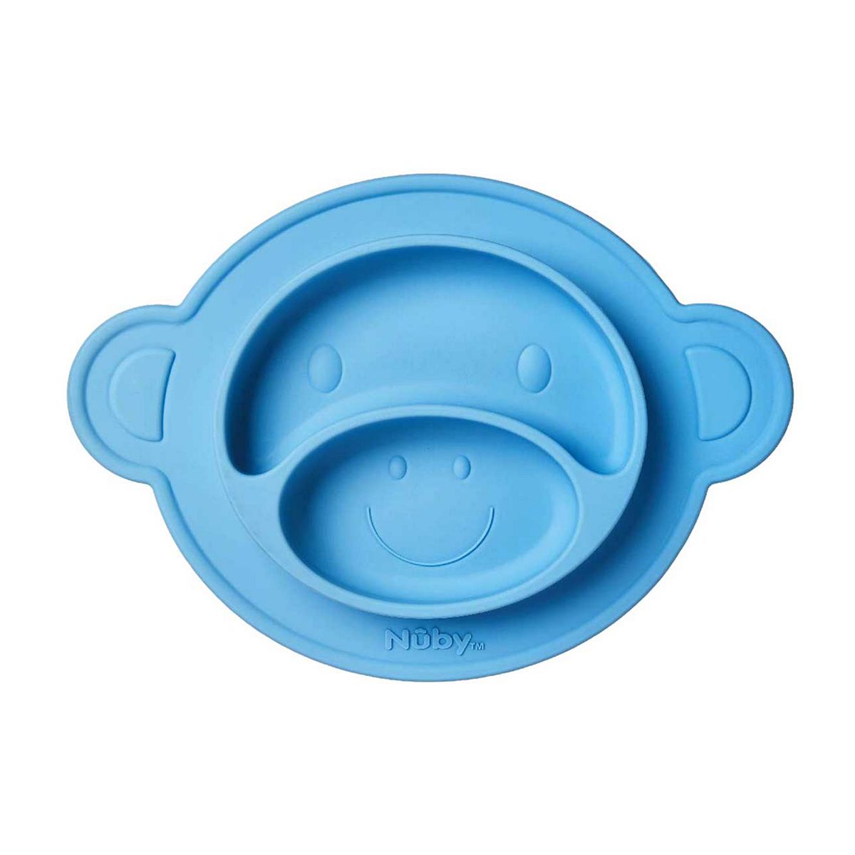 Nuby Monkey Mat Silicone Section Plate - Pink Or Blue