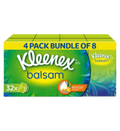 Kleenex Balsam tissues MPP 8s;Kleenex® Balsam Tissues - 32 Pocket Packs (4 Pack Bundle);Kleenex® Balsam Tissues 8 Pocket Tissues