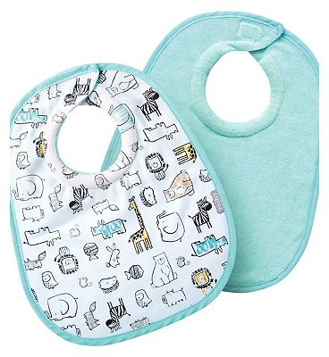 Nuby Snug n Dry Organic Cotton Bibs 2 Pack - 0m+