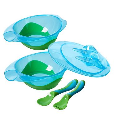 Nuby Feeding Bowl with Travel Lid and Cutlery - 6m+