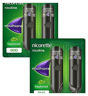 Nicorette 8 Week Bundle: Nicorette QuickMist 1mg/spray Mouthspray 4 x 150 Sprays