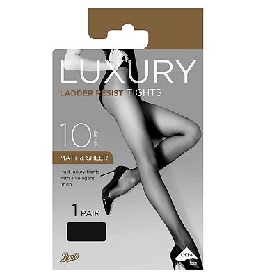 Boots Ladder Resist 10 Denier Tights 1 pair pack Black XL