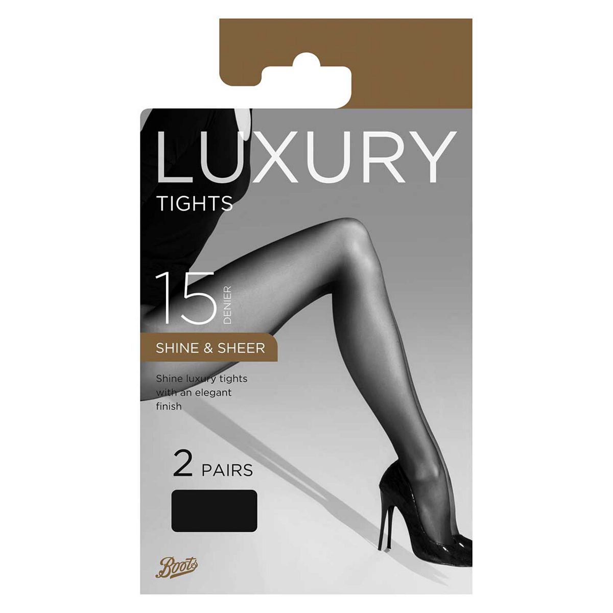   15 Denier Shine And Sheer Tights Black Medium Multicolor