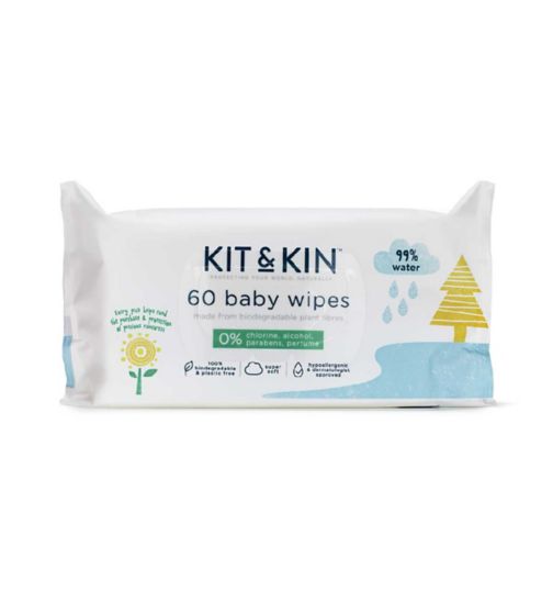Kit & Kin Biodegradable Baby Wipes 60s