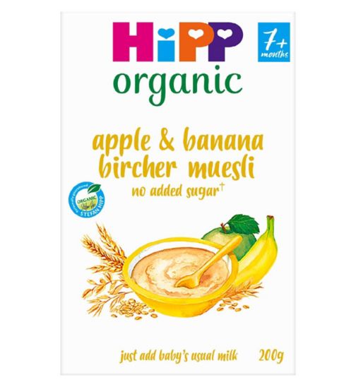 HiPP Organic Apple & Banana Bircher Muesli Baby Cereal 7+ Months 200g