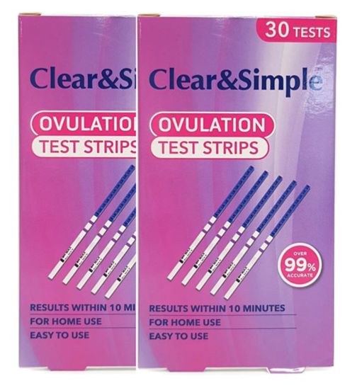 Clear & Simple Ovulation Test Strips - 30 tests;Clear & Simple Ovulation Test Strips - 30 tests;Clear & Simple Ovulation Test Strips Bundle - 60 tests