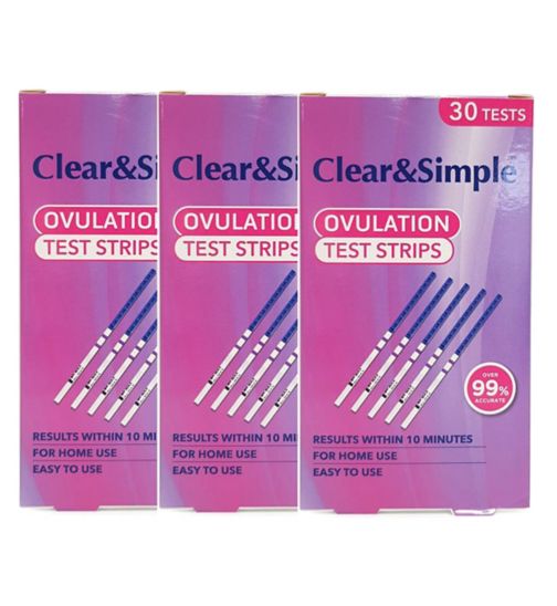 Clear & Simple Ovulation Test Strips - 30 tests;Clear & Simple Ovulation Test Strips - 30 tests;Clear & Simple Ovulation Test Strips Bundle - 90 tests