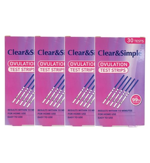 Clear & Simple Ovulation Test Strips - 30 tests;Clear & Simple Ovulation Test Strips - 30 tests;Clear & Simple Ovulation Test Strips Bundle - 120 tests
