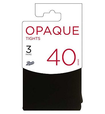 Boots Value 40 Denier Opaque 3 pair pack Black Small