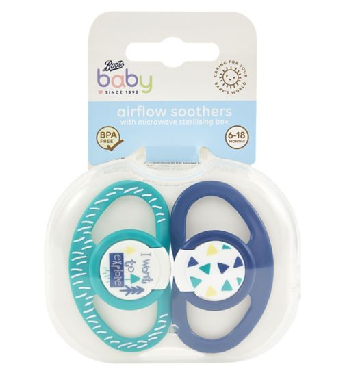Boots Baby Classic Soothers 6-18m - 2 Pack - Blue