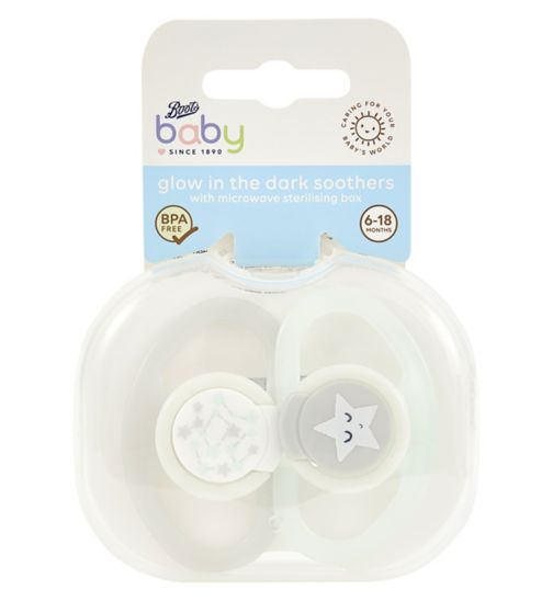 Boots Baby Night Soothers 6-18m - 2 Pack - Green/Grey