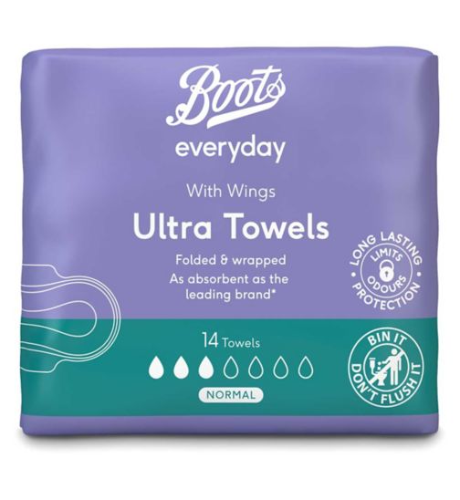 Boots everyday ultra towels normal wing 14s