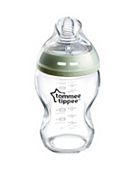 Tommee Tippee Closer to Nature Glass Baby Bottle, Slow Flow Breast-Like Teat with Anti-Colic Valve, 250ml, Pack of 1