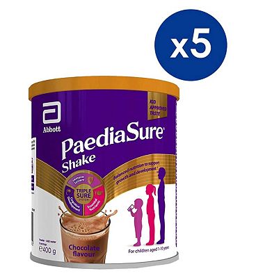 PaediaSure Shake Nutritional Supplement Multivitamin Drink for Kids, Chocolate Flavour - 400g 5 pack