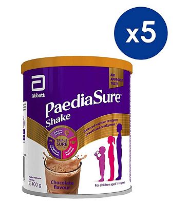 PaediaSure Shake, 400g x5 bundle, Chocolate Nutritional Supplement Multivitamin Drink for Kids