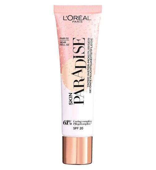 L'Oreal Paris Skin Paradise Tinted Glow Cream Moisturiser, Up to 24h hydration, SPF 20, 30ml