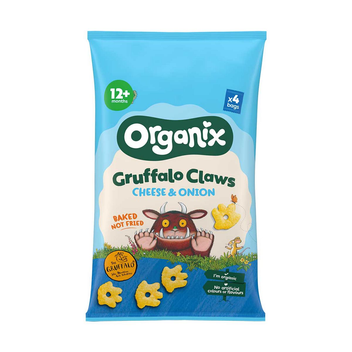 Organix Cheese & Onion Gruffalo Claws Toddler Snack Multipack 4X15G 12 Months Plus