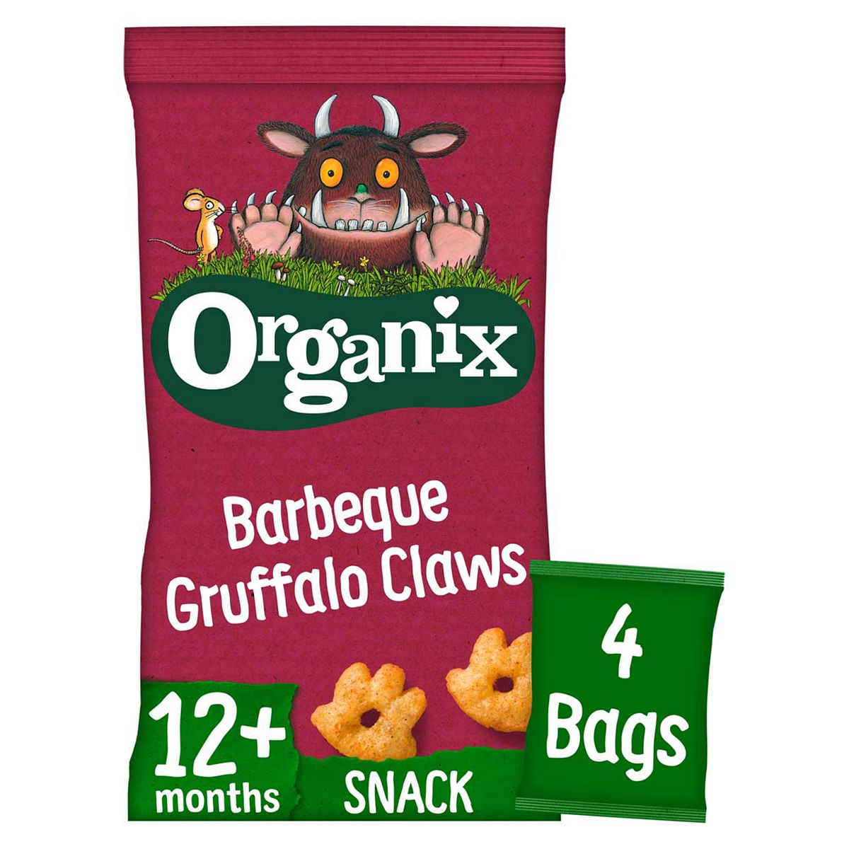 Organix Barbeque Gruffalo Claws Toddler Snack Corn Puffs Multipack 4 X 15G