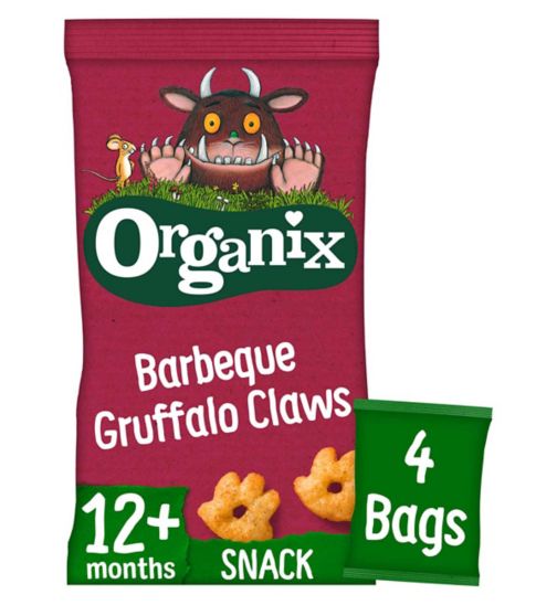Organix Barbeque Gruffalo Claws Toddler Snack Corn Puffs Multipack 4 x 15g