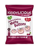 Kiddylicious Raspberry & Beetroot Melty Buttons Baby Snack 9 months+ 5x 6g