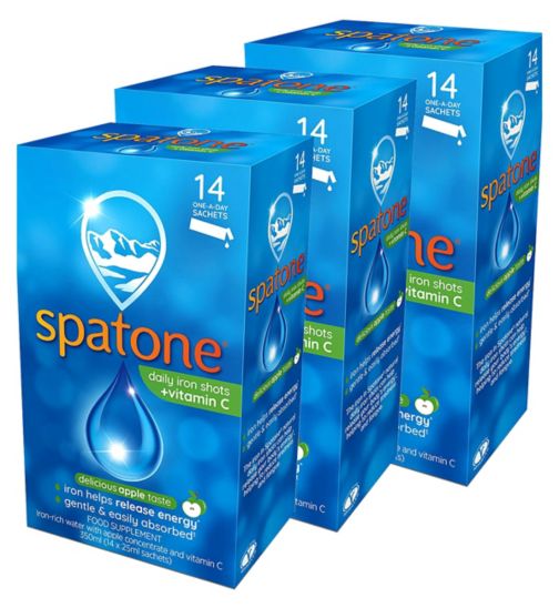 Spatone Apple 42 Day Bundle: 3 x Spatone Apple Daily Iron Shots + Vitamin C 14s;Spatone Apple Daily Iron Shots + Vitamin C 14 Sachets;Spatone Apple Daily Iron Shots + Vitamin C 14 Sachets