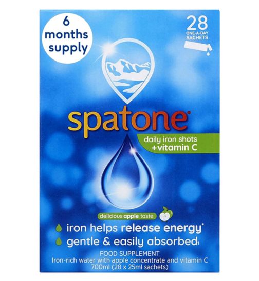 Spatone Apple 6 Month Bundle: 6 x Spatone Apple Daily Iron Shots + Vitamin C 28s;Spatone Apple Daily Iron Shots + Vitamin C 28 Sachets;Spatone Apple Liquid Iron Supplement 28s
