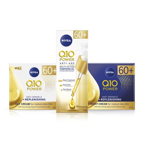 NIVEA Q10 Power 60+ Anti-Wrinkle Face Moisturiser Regime Bundle