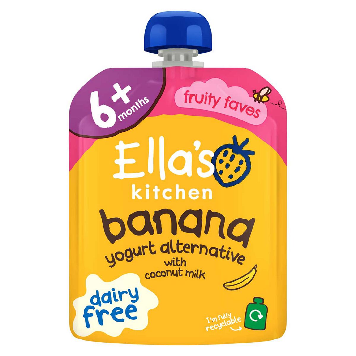 Ella's Kitchen Organic Dairy Free Coconut Yoghurt With Banana Baby Food Pouch 6+ Months 90G