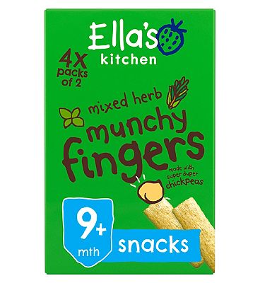 Ella's Kitchen Organic Mixed Herb Munchy Fingers Multipack Baby Snack 9+ Months 4 x 12g