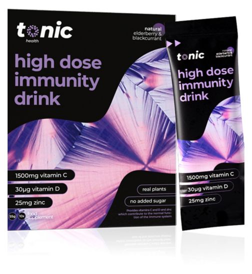 Tonic Health Elderberry & Blackcurrant Sachets with Vitamins C, D and Zinc - 10
