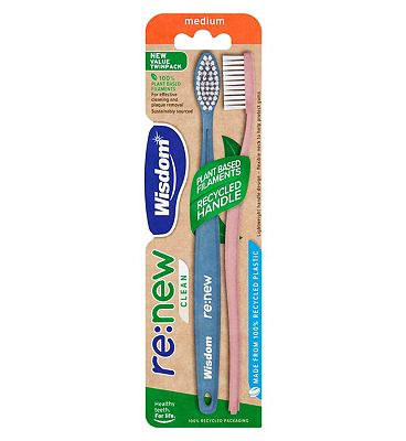 WisdomRe:new Clean Toothbrush Medium Twin Pack