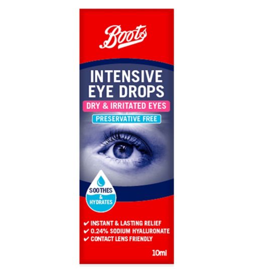Boots Intensive Dry & Irritated Eyes Preservative Free Eye Drops 10ml