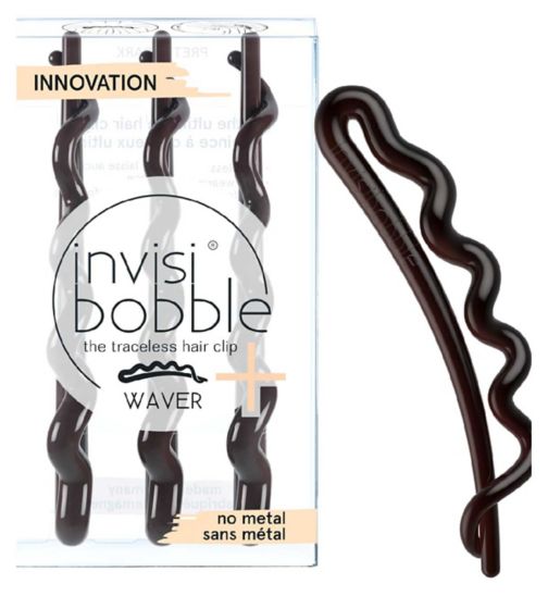 Invisibobble WAVER PLUS Hair Clip, Brown, 3 Pack