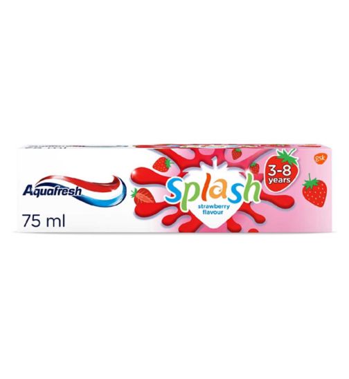 Aquafresh Splash Strawberry & Mint Flavour Kids Toothpaste 3-8 Years 75ml