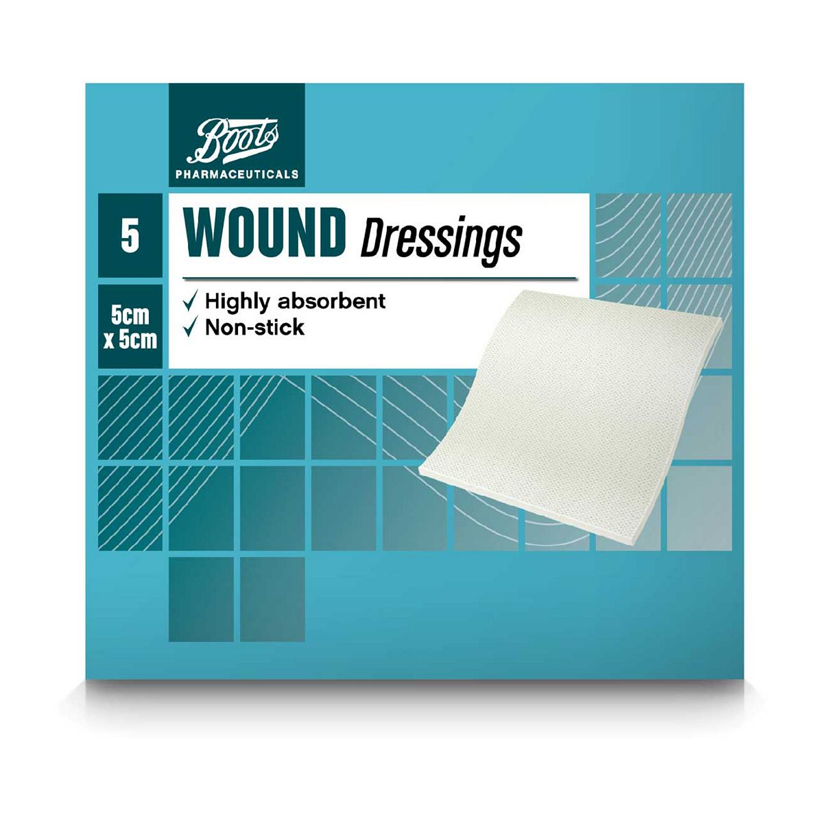 Boots Wound Dressing Pad 5Cm X - 5 Pads