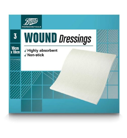 Boots Wound Dressing Pad 10cm x 10cm - 3 Pads
