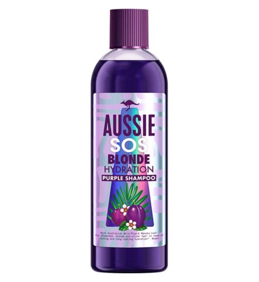 Aussie SOS Blonde Hydration Vegan Purple Shampoo For Blonde & Silver Hair 290ml