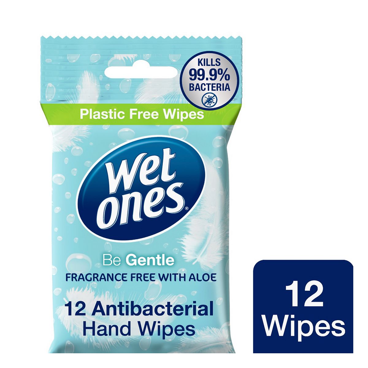 Wet Ones Be Gentle Biodegradable Antibacterial Hand Wipes 12 Pack