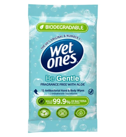 Wet Ones 'Be Gentle' Biodegradable Antibacterial Hand Wipes, 12 Pack