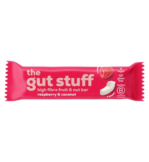 The Gut Stuff Raspberry & Coconut High Fibre Fruit & Nut bar