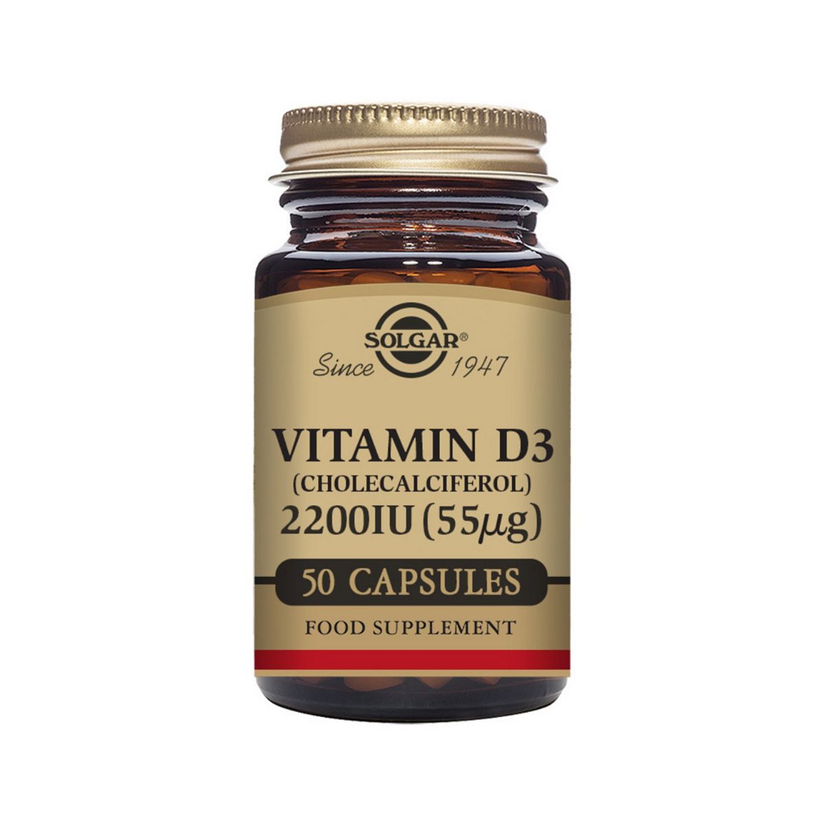 Solgar Vitamin D3 (Cholecalciferol) 2200 Iu (55Μg) - 50 Capsules