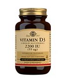 Solgar Vitamin D3 (Cholecalciferol) 2200 IU (55µg) - 50 Capsules