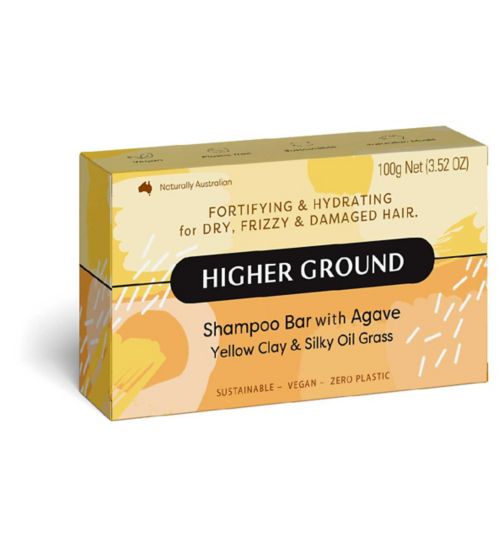 Higher Ground Shampoo Ba - Fortifying & Hydrating for Dry, Frizzy & Damaged Hair 100g