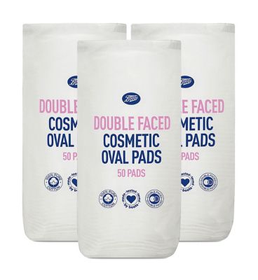 Pack of 3 Boots double faced oval cotton wool pads 50 (2)