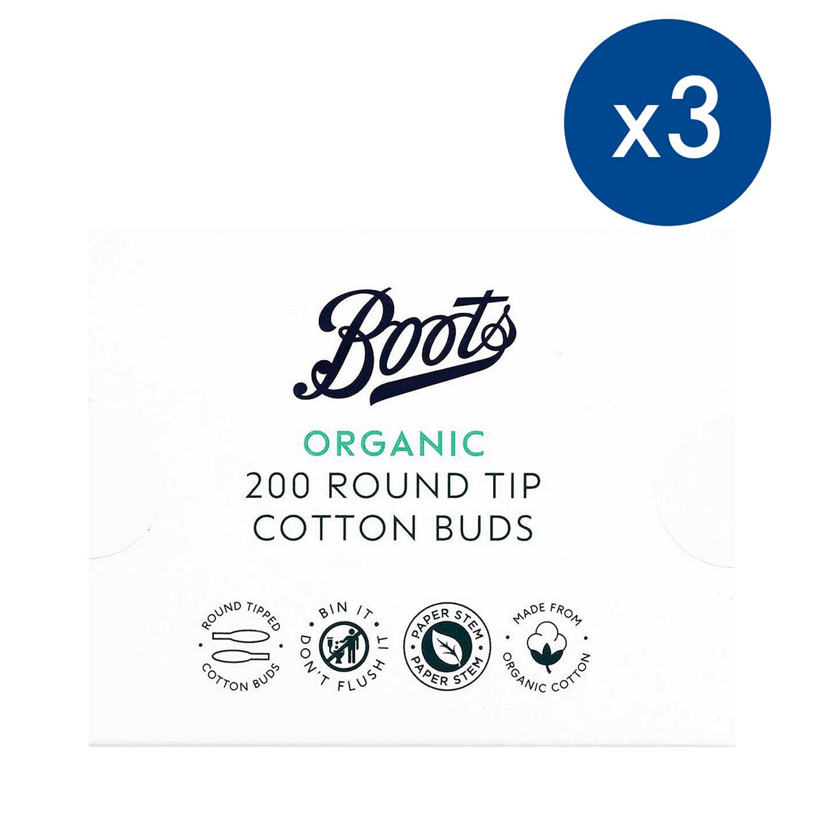 Boots Pack Of 3 Cotton Buds Round Tip 200
