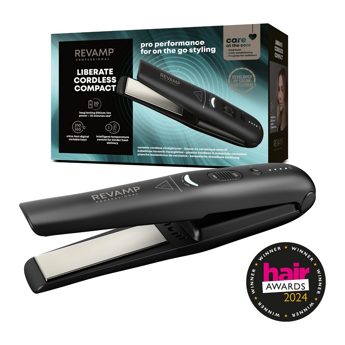 Revamp Liberate Cordless Compact Ceramic Hair Straightener