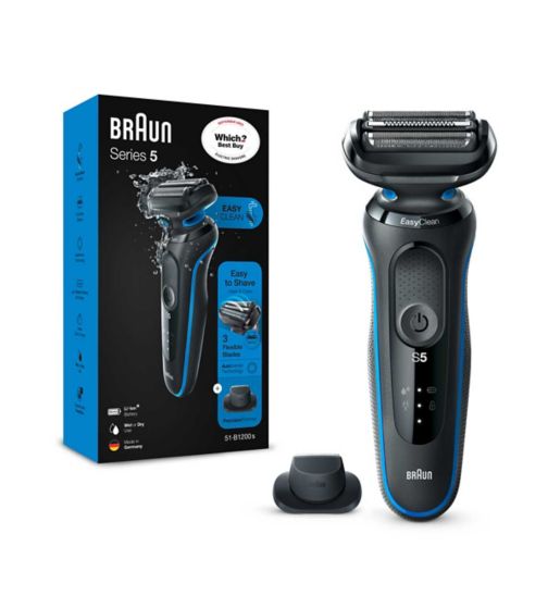 Braun Series 5 Electric Shaver with Precison Trimmer- Black/Blue 50-B1200s
